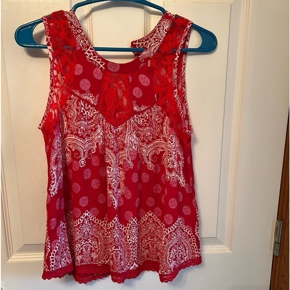 Patrons of Peace Red Tank Top Size XS